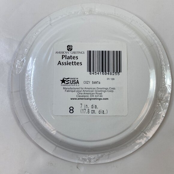 American Greetings 2 Pack Holiday Paper Plates Cozy Santa & Frosty Friends - Picture 3 of 5